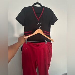 RED & BLACK SCRUB SET